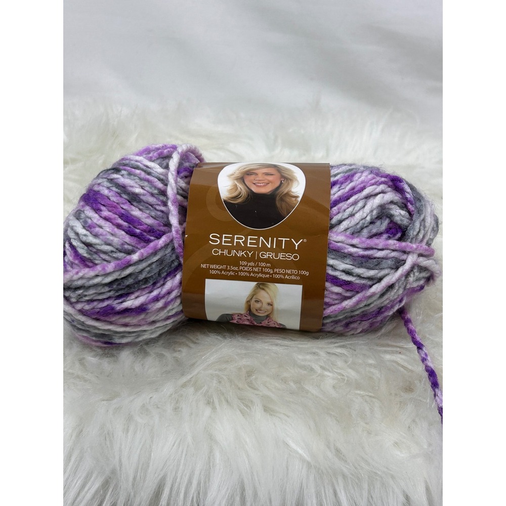 Premier Yarns Deborah Norville Serenity Chunky‎ Majesty Purple Grey White 109yd